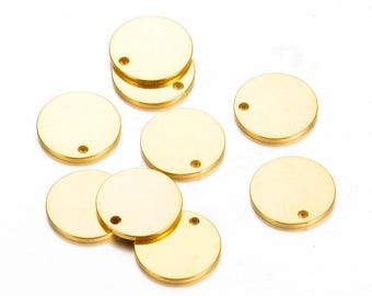 20 stuks 6 mm 8 mm 10 mm 12 mm 15 mm 20 mm 25 mm roestvrijstalen ronde schijf, eengatsplaatbedel, platte dubbelkralen, stalen ronde armbandbedel