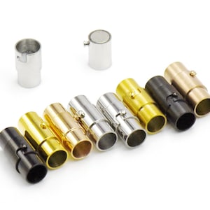 316 roestvrijstalen magnetische sluiting, lederen eindsluiting, armbandsluiting, veiligheidssluiting, roestvrijstalen buissluiting voor doe-het-zelf sieraden maken