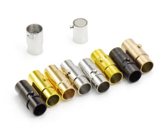 316 Stainless Steel Magnetic Clasp, Leather End Clasp, Bracelet Clasp, Safety Clasp, Stainless Steel Tube Clasp for DIY Jewelry Making 2Pcs