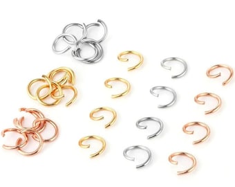 100/200Pcs 3/4/5/6/8/10mm Stainless Steel Jump Rings, DIY Jewelry Findings Open Jump Rings for jewelry making, Gold Jump Rings