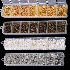 Box Set 1370Pcs 3mm 4mm 5mm 6mm 7mm 8mm 10mm Jump Rings, 9 Colors Split Rings Link Loop For DIY Jewelry Making Findings Connector