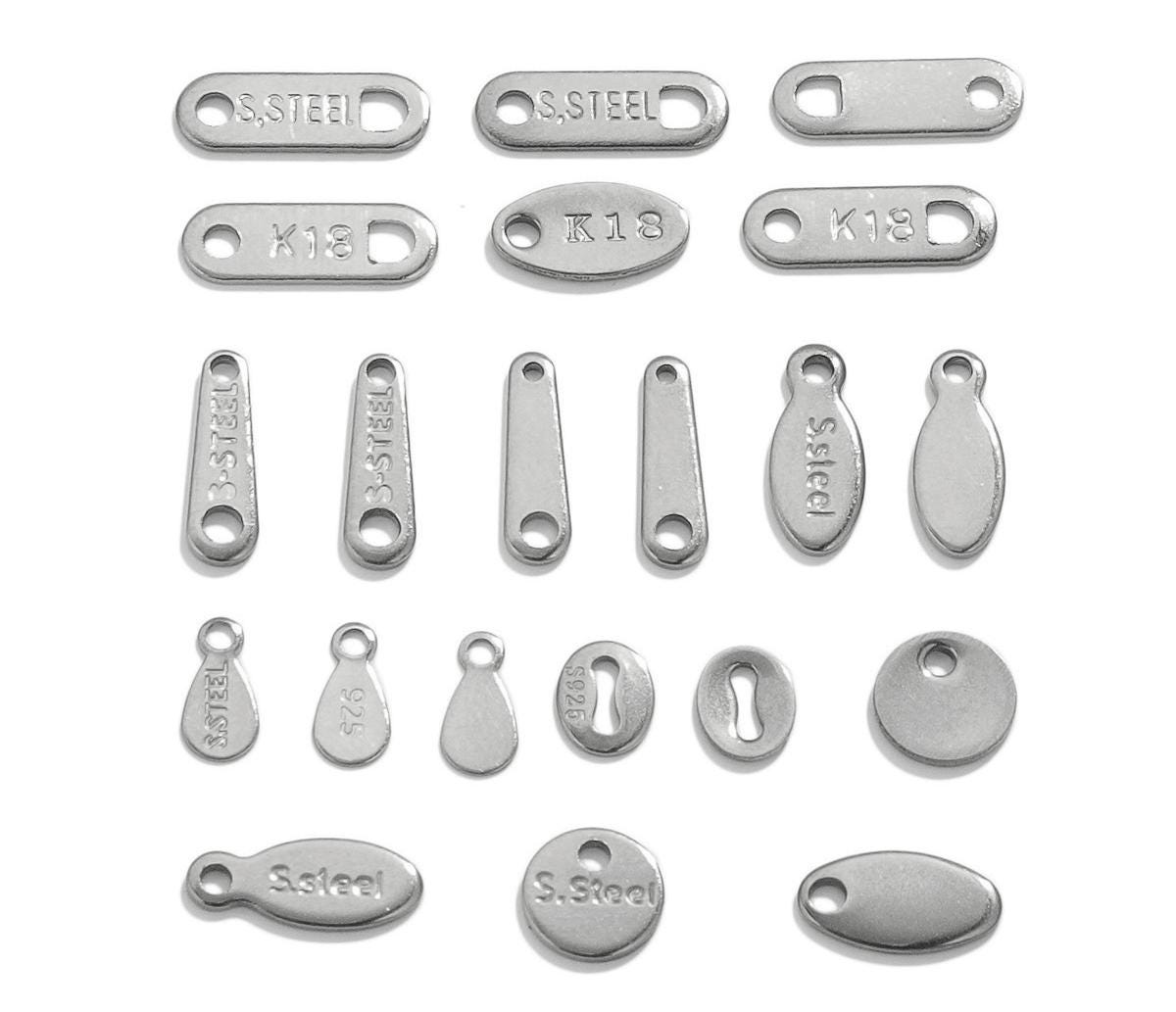 50pcs Stainless Steel Round Disc, Flat Dime Beads, Extension Chain