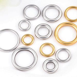 10/20 piezas de anillos cerrados de acero inoxidable de 4/5/6/8/10/12/14/16/20 mm, componentes de joyería DIY PVD Gold, anillo de salto cerrado para la fabricación de joyas.