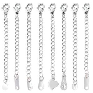 20Pcs Stainless Steel Chain Extender, 2.75 Inch Extender Chain for Necklace, Bracelet Jewelry Making, Tail Chain Extension