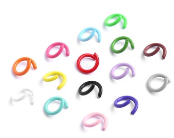 200pcs 8mm 10mm 16 colori anelli di salto in metallo verniciato, gioielli fai-da-te risultati anelli di salto aperti, anelli di connettore della collana, salti