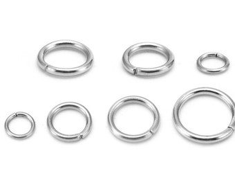 200Pcs 3mm 4mm 5mm 6mm 7mm 8mm 10mm 12mm Stainless Steel Jump Rings, DIY Jewelry Findings, Open Jump Rings for Jewelry Making