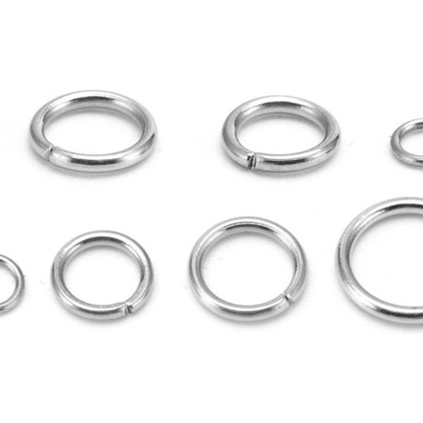 200Pcs 3mm 4mm 5mm 6mm 7mm 8mm 10mm 12mm Stainless Steel Jump Rings, DIY Jewelry Findings, Open Jump Rings for Jewelry Making