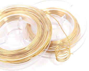 1 Roll ( 10 meters ) Stainless Steel Wire, Gold Plated Solid Wire , Steel Jewelry Wire, Jewlery Findings Supply 0.3mm 0.4mm 0.5mm 0.6mm