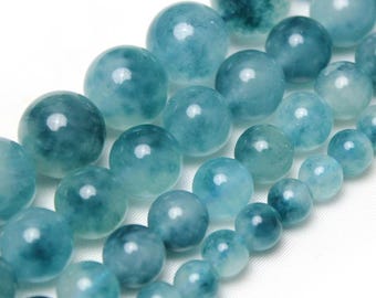 1 Strand Blue Chalcedony Beads, Natural Loose Gemstone Beads, Blue Beads, DIY Bead Supplies 4mm 6mm 8mm 10mm