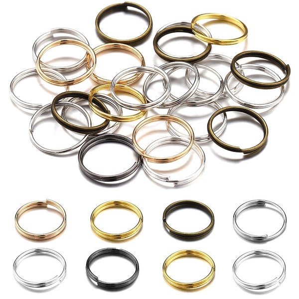 100Pcs 4/5/6/8/10/12/14/16/20mm Split Rings, Two Ply Jump Rings, Gold Split Jump Ring, Silver Split Ring, Key Rings for Jewelry Making