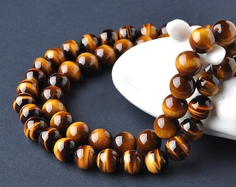 5A Tiger Eye Gemstone Beads: Natural DIY Jewelry Supplies (1 Strand)