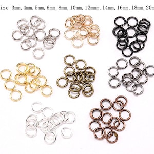 3mm 4mm 5mm 6m 8mm 10mm 12mm 14mm 16mm 18mm 20mm Jump Rings, Metal DIY Jewelry Findings Open Single Loops Jump Rings for Jewelry Making