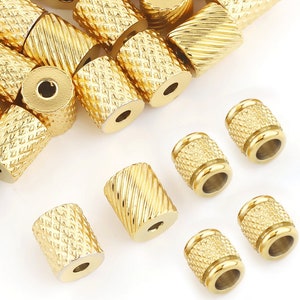 10Pcs 6x7mm 7x8mm Stainless Steel Tube Beads, Bracelet Beads, Rope Spacer Oval Beads, Barrel Beads, Jewelry Findings Wholesale Supplies