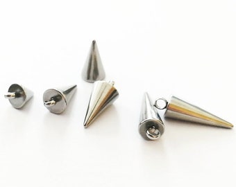30 breloques pointes en acier inoxydable, pendentif pointe, breloque pointe de flèche en acier inoxydable, accessoires de boucles d'oreilles, breloques bracelet pour la fabrication de bijoux