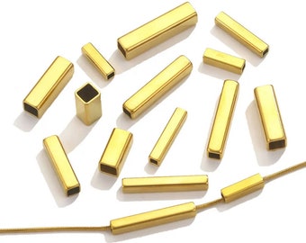 10Pcs Stainless Steel Square Tube, Earring Tube Bead, Tube Spacer Beads Jewelry Findings Wholesale Supplies 10mm 15mm 20mm
