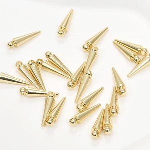 10Pcs Spike Charm, 14K Gold Spike Stud Charm, Cone Charm, Jewelry Supplies, DIY Jewelry, Spike Necklace Bracelet Earring Charm 5x11mm 4x16mm