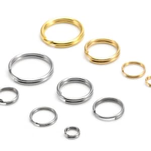 100Pcs 4/5/6/8/10/12mm Stainless Steel Split Rings, Double Jump Rings, DIY Jewelry Findings for jewelry making, Gold Jump Rings