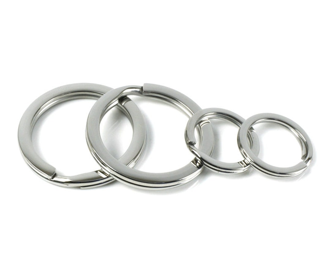 20pcs Key Rings, 15mm, 20mm, 25mm, 30mm, 35mm Stainless Steel Key Fob ...