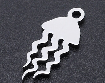 Stainless Steel Laser Cut Jellyfish Charm, Jellyfish Pendant, Gold Jellyfish Earring, DIY Necklace Charms Jewelry Making 17x7mm