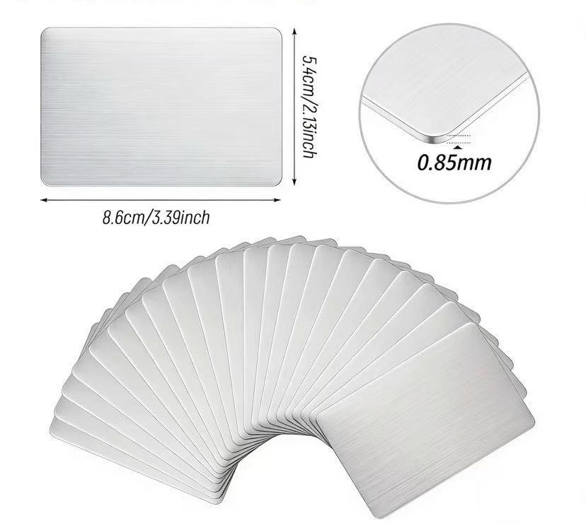 5pcs Stainless Steel Blanks Sheets, Double Sided Brushed Blank Card for ...