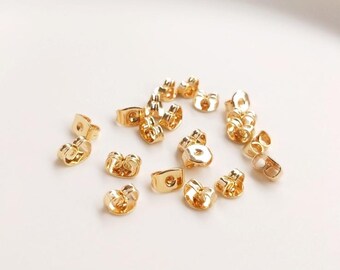20 / 50 Stück 4 x 6 mm 14K Gold gefüllte Ohrstopper, Ohrstoppermuttern, Gold Post Stopper, DIY Schmuckzubehör