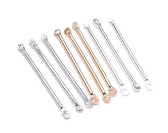 100Pcs Bar Connectors, 15mm 20mm 25mm 30mm 35mm 40mm Earring Connectors, Silver, Gold DIY Accessories For Earrings Jewelry Making