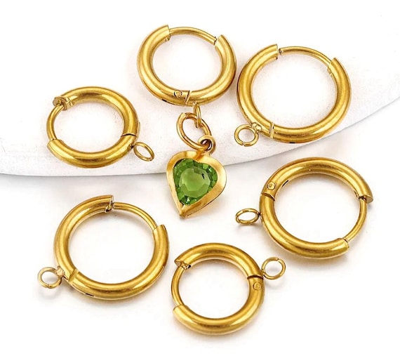 10 Orecchini A Cerchio In Acciaio Inossidabile Per Uomo E Donna, Orecchini A Cerchio Con Passante, Orecchini A Cerchio Chirurgici Per Piercing All'orecchio, Ganci Ipoallergenici - Italia - Foto 7