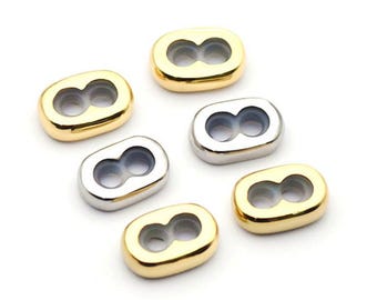 316 Stainless Steel 8 Shape Leather Holder Clasp, Leather End Tips, Bracelet Clasp, Oval Buckle Clasp for DIY Jewelry Making