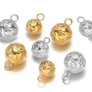 5Pcs Stainless Steel Ball Beads, Ball Pendant, Chopped Up Bracelet Bead, Chain End Ball Bead Connector for Jewelry Making 6mm, 8mm