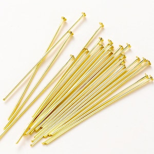 100pcs 16/20/25/30/35/40/45/50mm Stainless Steel Head Pin, Gold Head Pins, Headpins, Jewelry Pins, Beading Pins for Making Jewelry