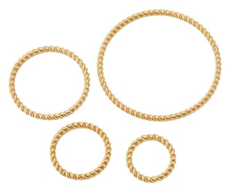 10Pcs 14mm 17mm 23mm 35mm Stainless Steel Twisted Round Ring Pendant, Round Earring Pendant, Steel Round Necklace Pendants