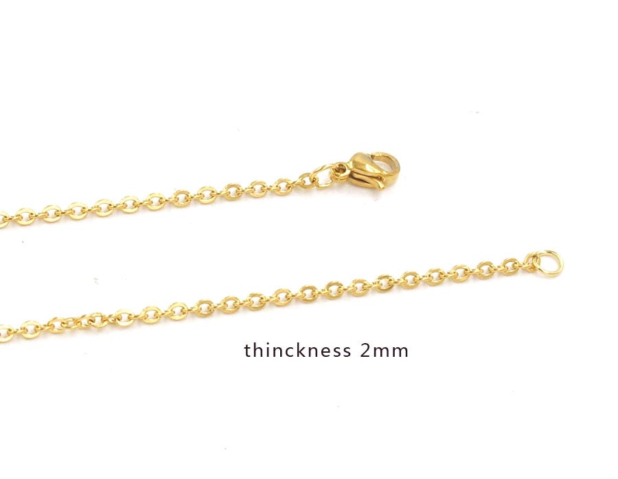 10pcs 2mm Links 316L Stainless Steel Chain, Gold Silver Chain With ...