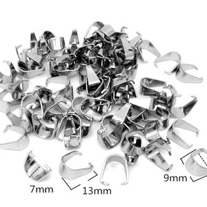 100 peças de bails de aço inoxidável, pingente de ouro, fechos de baile, ganchos de colar, conector para fazer joias diy, acessórios de descobertas