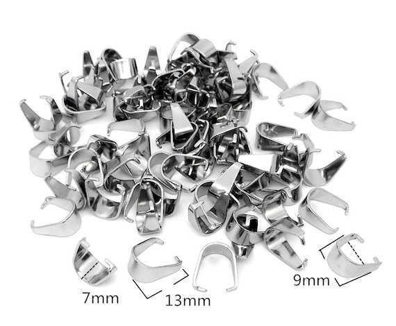 12 Sterling Silver Pinch Bails, 925 Sterling Silver Pinch Bails