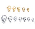 30pcs 9mm 10mm 11mm 12mm 13mm Stainless Steel Lobster Clasp Hooks for Necklace, Gold Lobster Clasp for DIY Fashion Jewelry Findings product logo