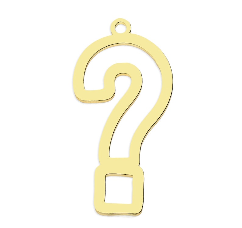 Stainless Steel Laser Cut Question Mark Pendant, Hallow Question Mark