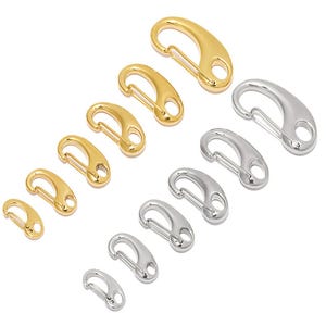 5pcs 8mm 9mm 10mm 12mm 13mm 14mm Stainless Steel Lobster Clasp Hooks for Necklace, Gold Lobster Clasp for DIY Fashion Jewelry Findings