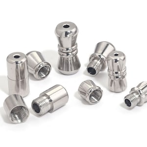 5-delige cilindrische sluiting met gesp, roestvrijstalen armbandconnector, schroefsluiting, draadsluiting voor het maken van sieraden