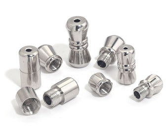 5Pcs Cylindrical Fastener Buckle Clasps, Stainless Steel Bracelet Connector, Screw In Clasps, Wire Fastener Clasp For Jewelry Making