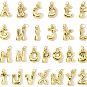 Brass A-Z Alphabet Pendant, Letter Charm, Real Gold Plated Alphabets, Initial Pendnt, Alpha Necklace Pendant, DIY Charm Jewelry 12x18mm