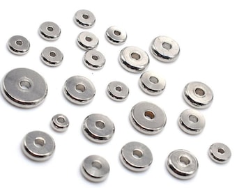 100 pièces 4 mm 5 mm 6 mm 8 mm perles de roue en acier inoxydable, perles de bracelet, corde, perles de boule d'espacement résultats de bijoux fournitures en gros