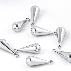 10-delige 6,7 x 18 mm roestvrijstalen traanhanger, druppelkraalhanger, doe-het-zelf sieraden groothandel benodigdheden