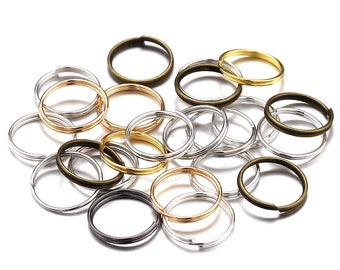 100Pcs 4/5/6/8/10/12/14/16/20mm Split Rings, Two Ply Jump Rings, Gold Split Jump Ring, Silver Split Ring, Key Rings for Jewelry Making