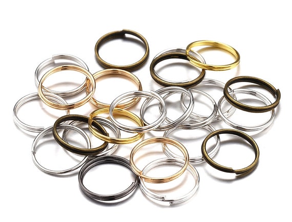 100Pcs 4/5/6/8/10/12/14/16/20mm Split Rings, Two Ply Jump Rings, Gold Split Jump Ring, Silver Split Ring, Key Rings for Jewelry Making