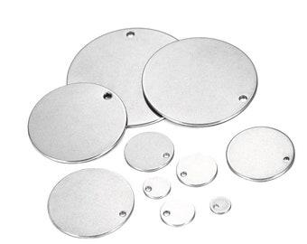 30 stuks 8 mm 10 mm 12 mm 15 mm 20 mm 25 mm 316 roestvrijstalen ronde schijf, eengatsplaatbedel, platte dubbelkralen, stalen ronde armbandbedel