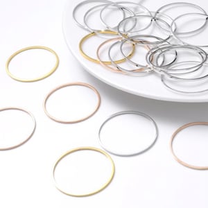 Brass Closed Rings, 8 to 40mm Earring Wires Hoops, Brass Circles, Gold Brass Closed Rings For DIY Jewelry Making Supplies Accessories