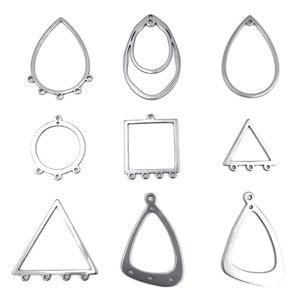 10pcs Stainless Steel Geometric Shape Charms, Teardrop Charms, Stainless Steel Earring Charms, Stainless Steel Supplies for Jewelry Making