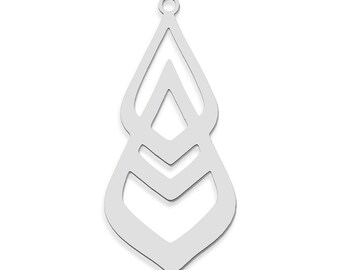 Stainless Steel Laser Cut Teardrop Pendant, Waterdroop Charm, Gold DropPendants, DIY Necklace Charms Jewelry Making 36.5x17mm
