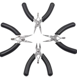1 Pince à bec en acier inoxydable, Outils à main pour la fabrication de bijoux, Pinces multifonctions avec manche antidérapant, Cisaille à coupe diagonale, Pince à bec plat