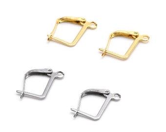 316 Stainless Steel Ear Hook, Gold Plated Earring Hooks, 19x13mm  French Ear Wire, Leverback Ear Hook Findings
